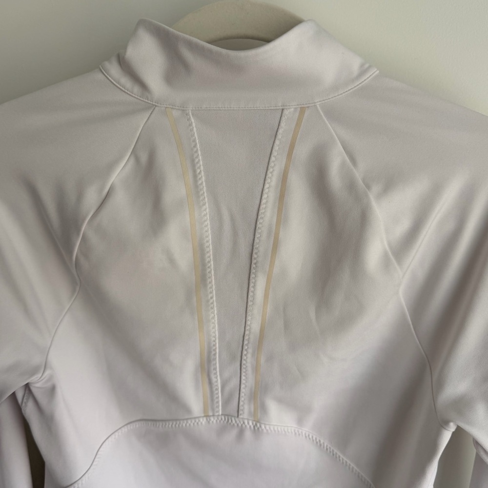 Athleta White Quarter Zip Pullover | Long Sleeve Athletic Top | Running Yoga Gym - Picture 6 of 10